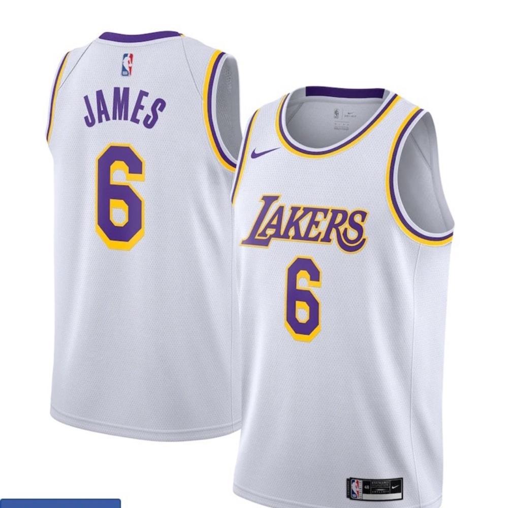 LeBron James Los Angeles Lakers #6 Jersey White - Junior size XL